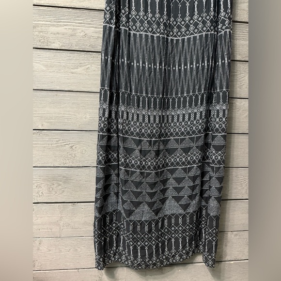 H&M Black White Beaded Top Boho Print Maxi Dress Sz 8 - Picture 4 of 11